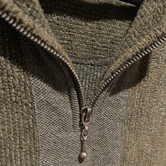 Green Brand Boho Hippie Recycled Yarn Mock Neck Oversized Sweater Sz XL UNISEX - Picture 5 of 8